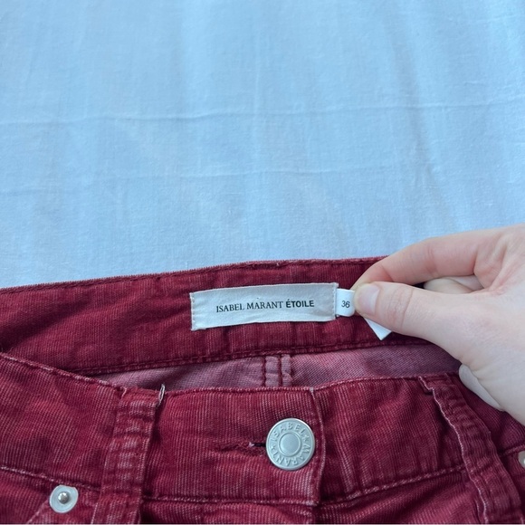 Isabel Marant Etoile Ivo Skinny Zipper Cords Corduroy Pants 9917 - Picture 6 of 11
